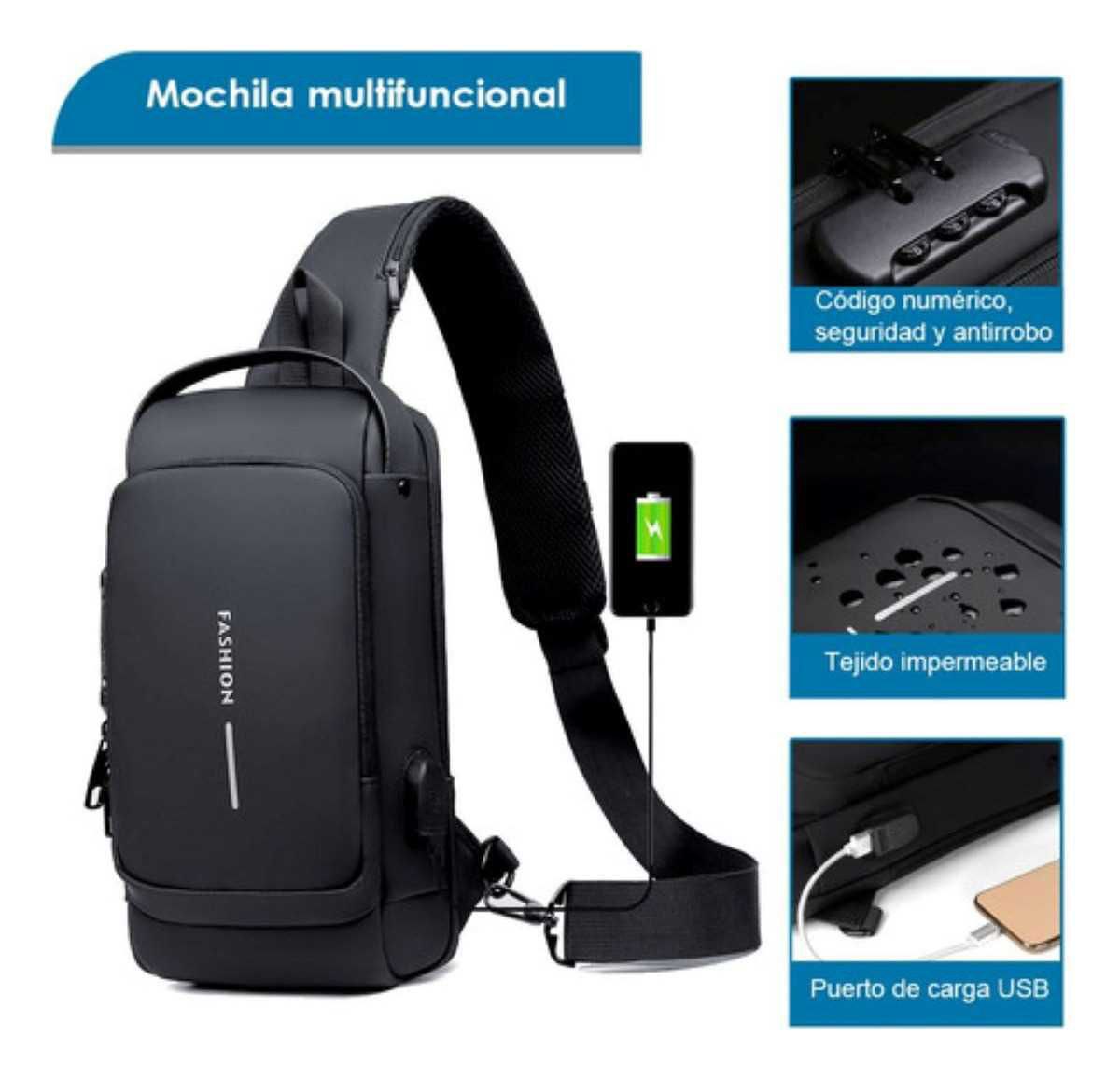 MOCHILA ANTIRROBO CON PUERTO USB