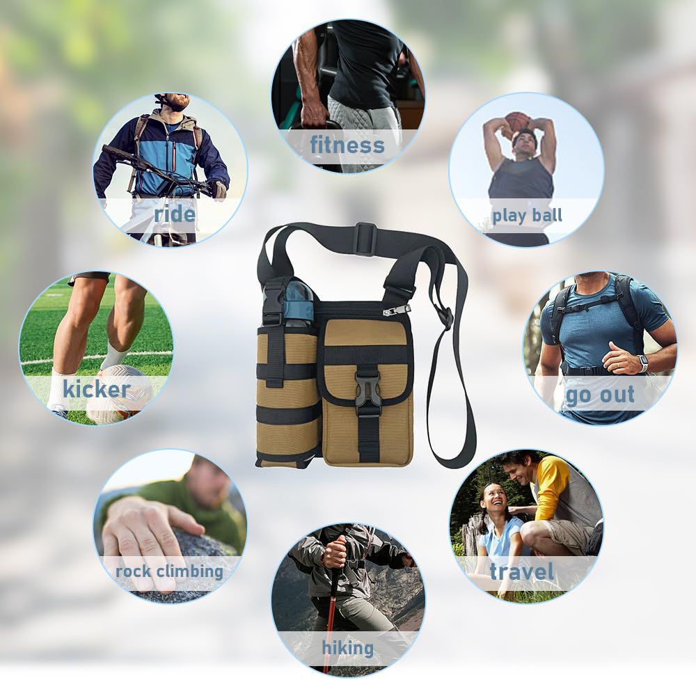 Bolso táctico multiusos con portabotella